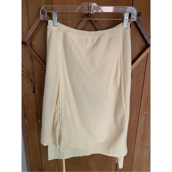 Christian Dior cream multi-length drawstring wool skirt - Picture 1 of 10